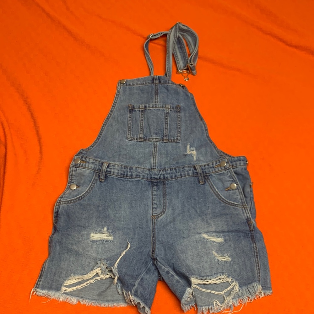 Ripe denim Maternity shortalls- M. Adjustable, gently used.
